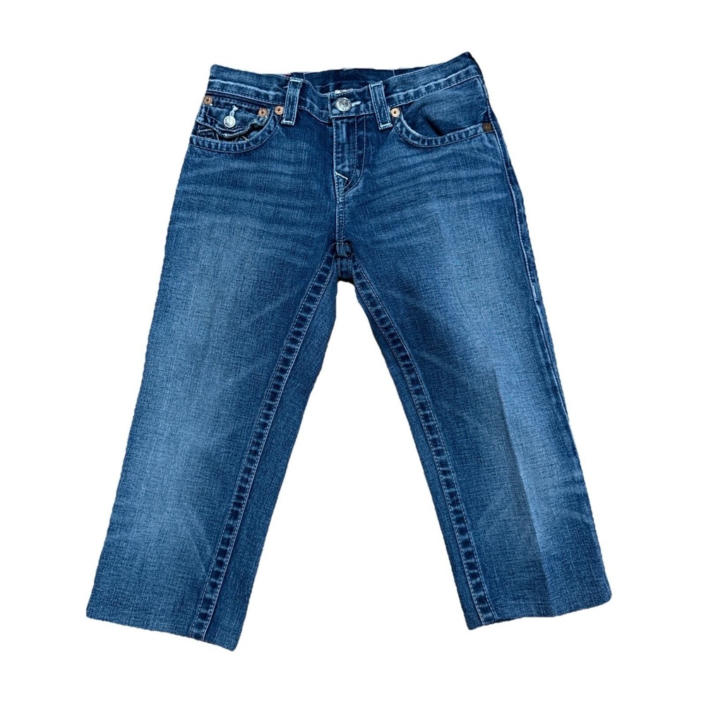True Religion Jack Jeans Inseam 18" Boys Size‎ 14 Blue Denim Horseshoe Pockets